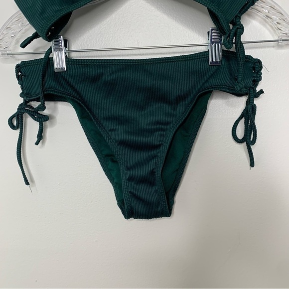 Kenzie dark green lace up side adjustable bikini - Picture 2 of 7